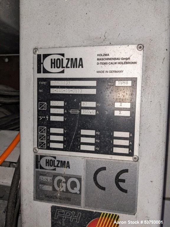 Used Holzma Model HPP11/38 Downstream Saw, Cutting lengths 1300 mm (as crosscut saw) up to 5600 mm