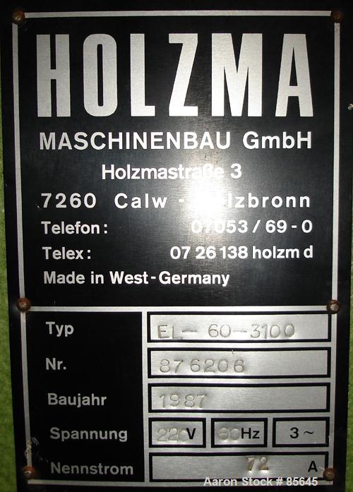 Used Holzma Automatic Upacting Panel Saw, Model EL-60-3100