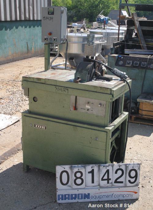 USED: IDE cutoff saw, model ME52.3. (1) 12" diameter air operatedup acting blade, driven by an approx 1/4 hp motor. Adjustable tableheight. Unit includes an IDE model MEAS53 dust sock filter withblow...