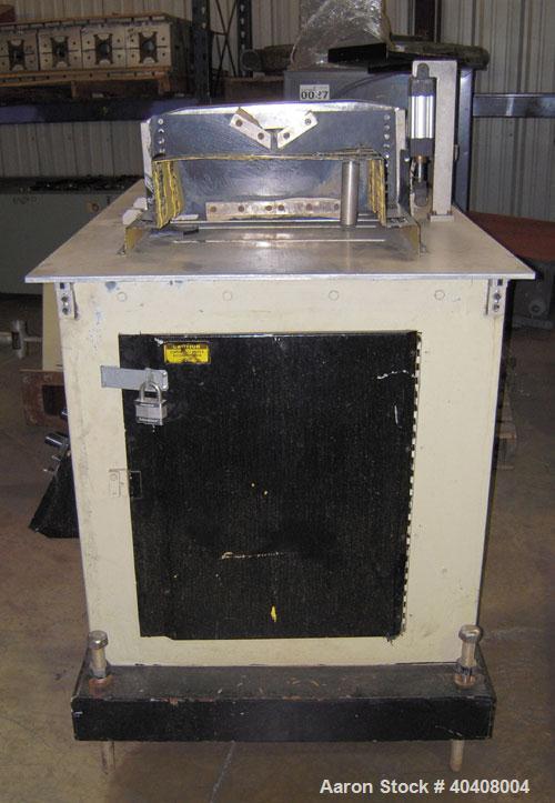 Used Conair Metaplast model MST6-L up cut air traveling saw able to handle up to 7" high x 13" wide profiles. 18" diameter blade is driven by a 3 hp motor. Rated to 20 cuts per minute. 18" of table t...