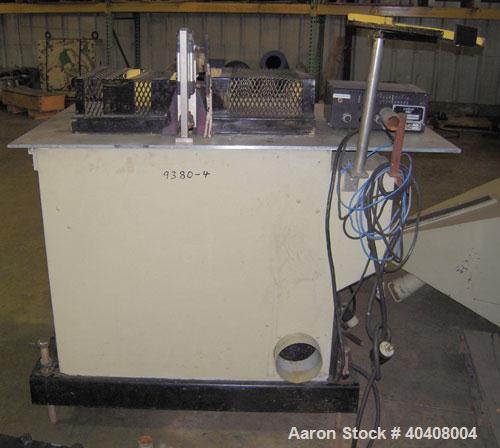 Used Conair Metaplast model MST6-L up cut air traveling saw able to handle up to 7" high x 13" wide profiles. 18" diameter blade is driven by a 3 hp motor. Rated to 20 cuts per minute. 18" of table t...