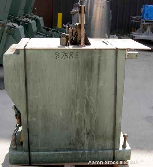 Used Metaplast Air Traveling Cut Off Saw, Model MST-4. Top air operated hold down. Requires motor and saw blade.