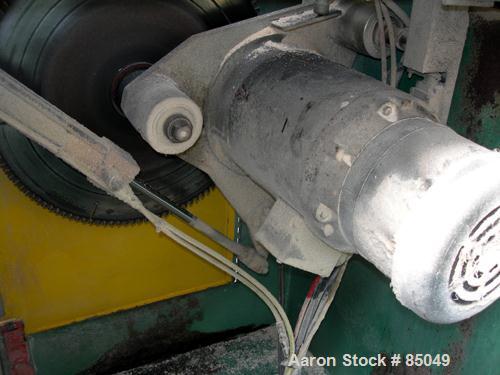 USED: Metaplast air traveling cut off saw, model MST-6. 18" diameter up acting blade. Traveling table. Top air operated hold down. Driven by an approximately 5 hp motor.