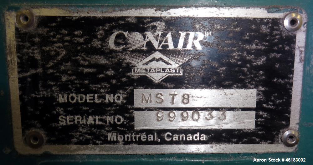Used Metaplast Air Traveling Cut Off Saw, Model MST8. Approximately 18" diameter up acting blade (blade required), 58" long x 42" wide traveling table. Top air operated hold down. Driven by 5 hp, 3/6...