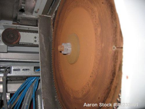 Used Greiner Traveling Cut Off Saw, Model GET CUT S/500. Approximate 18’’ diameter blade, 320 x 140 maximum profile width and height range. Servo driven, 3kw, 230 volt motor. Built 2006.
