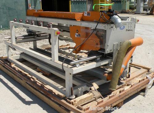 Used Nutter Machine Traveling Cross Cut Saw, Model SH-48. Driven by an approximate 7 1/2 hp motor with an E-Trac AC inverter. Mounted on a frame. Serial# 7212, built 2006.