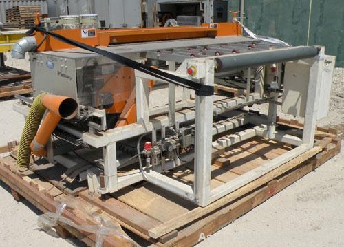 Used Nutter Machine Traveling Cross Cut Saw, Model SH-48. Driven by an approximate 7 1/2 hp motor with an E-Trac AC inverter. Mounted on a frame. Serial# 7212, built 2006.
