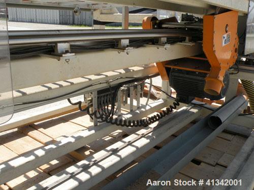Used Nutter Machine Traveling Cross Cut Saw, Model SH-48. Driven by an approximate 7 1/2 hp motor with an E-Trac AC inverter. Mounted on a frame. Serial# 7212, built 2006.