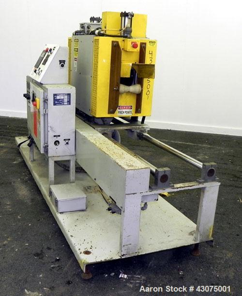 Used PEM/Plastics Extrusion Machinery Traveling Rotary Saw, Model 730/4, Carbon Steel. Designed to cut pipe in the 1/2’’ to 4” size range, 68’’ travel length. Pneumatic clamp downs. Blade and rotatin...