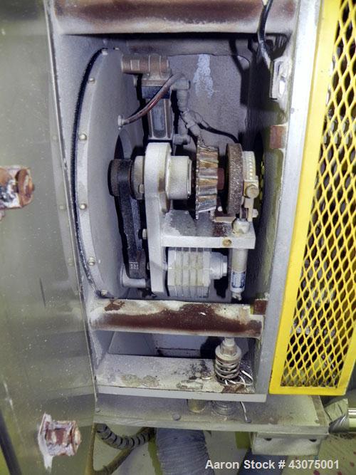 Used PEM/Plastics Extrusion Machinery Traveling Rotary Saw, Model 730/4, Carbon Steel. Designed to cut pipe in the 1/2’’ to 4” size range, 68’’ travel length. Pneumatic clamp downs. Blade and rotatin...