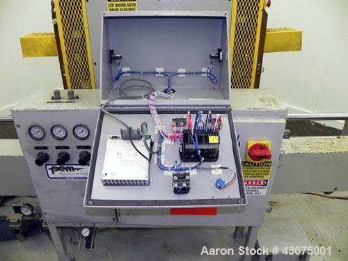Used PEM/Plastics Extrusion Machinery Traveling Rotary Saw, Model 730/4, Carbon Steel. Designed to cut pipe in the 1/2’’ to 4” size range, 68’’ travel length. Pneumatic clamp downs. Blade and rotatin...