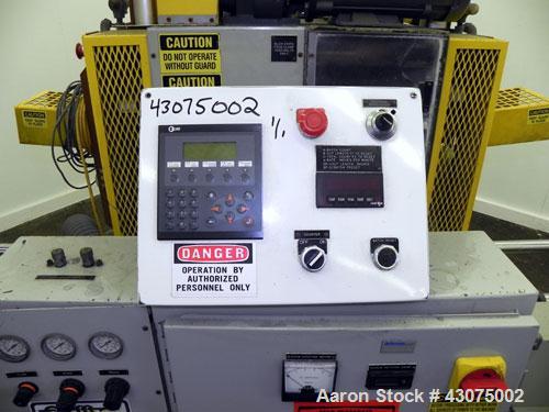 Used PEM/Plastics Extrusion Machinery Traveling Rotary Saw, Model 730/4, Carbon Steel. Designed to cut pipe in the 1/2’’ to 4” size range, 68’’ travel length. Pneumatic clamp downs. Blade and rotatin...