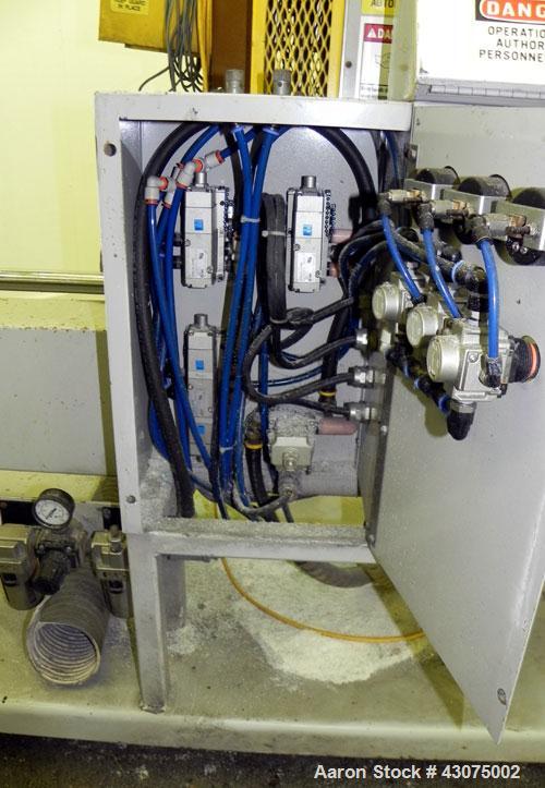 Used PEM/Plastics Extrusion Machinery Traveling Rotary Saw, Model 730/4, Carbon Steel. Designed to cut pipe in the 1/2’’ to 4” size range, 68’’ travel length. Pneumatic clamp downs. Blade and rotatin...