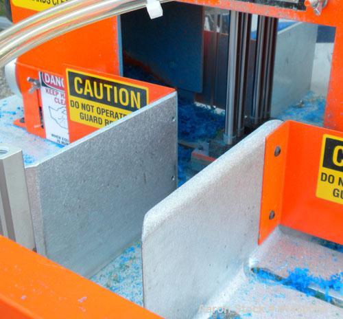 Used RDN Traveling Up Acting Cut Off Saw, Model 9-18A. 9’’ O.D. cutting capacity, up to 15 cuts per minute, approximate 24" diameter up acting blade, traveling table. Top air operated hold down. Driv...