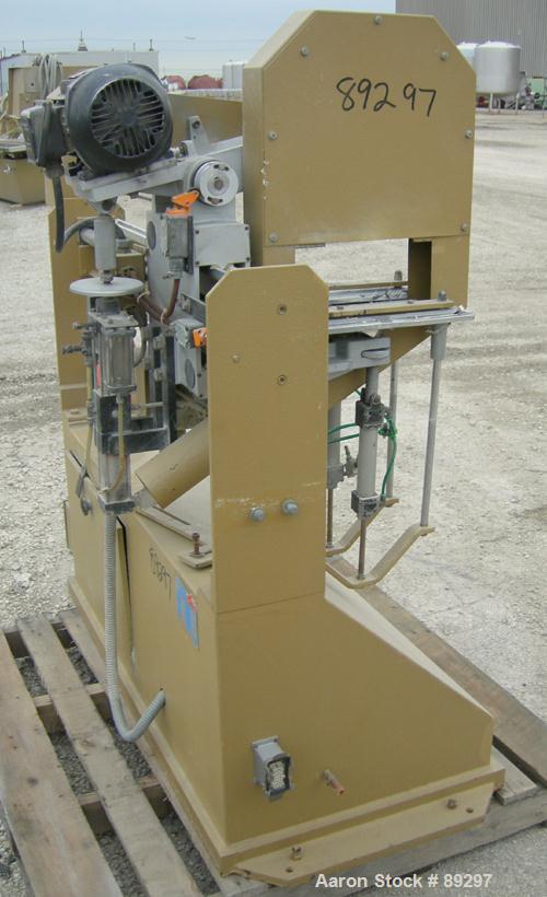 USED: Royal Machine traveling cut off chop saw, model 101. Approximate 14" diameter blade, pneumatically adjustable hold downs. Approximate 24" saw travel. Driven by a 2 hp, 3/60/575 volt, 3460 rpm m...