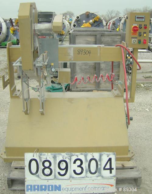 USED: Royal Machine traveling cut off chop saw, model 101. Approximate 14" diameter blade, pneumatically adjustable hold downs. Approximate 24" saw travel. Driven by a 2 hp, 3/60/575 volt, 3480 rpm m...