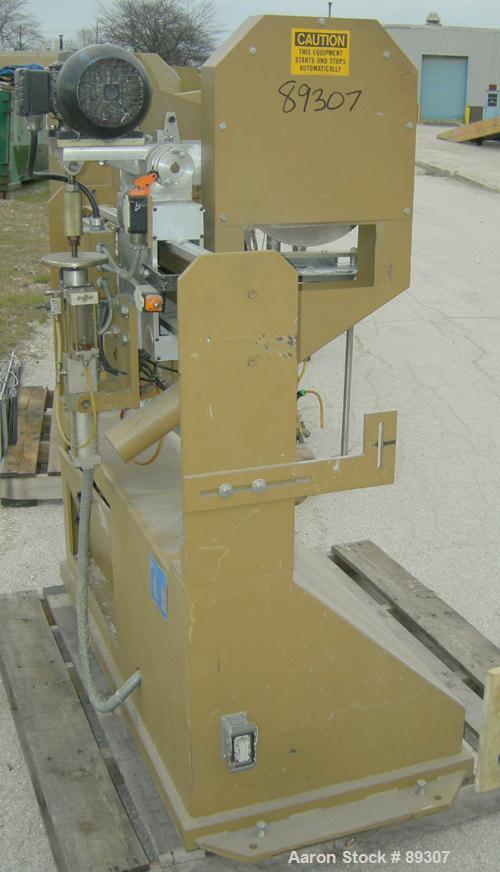 Used Royal Machine Traveling Cut Off Chop Saw, Model 101. Approximate 14" diameter blade, pneumatically adjustable hold downs. Approximate 24" saw travel. Driven by a 2 hp, 3/60/575 volt, 3450 rpm mo...