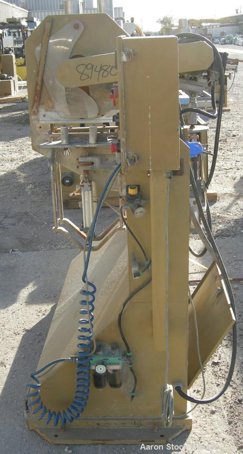 Used Royal Machine Traveling Cut Off Chop Saw, Model 101. Approximate 14" diameter blade, pneumatically adjustable hold downs, approximate 24" saw travel. Driven by a 2 hp, 3/60/575 volt, 3495 rpm mo...