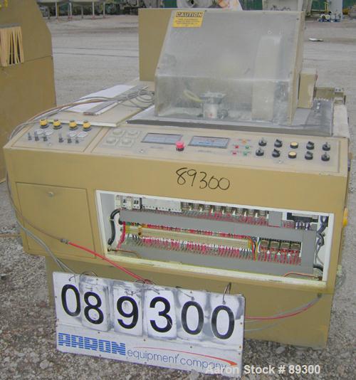 Used Royal Machine Dual Lane Traveling Cut Off Chop Saw, Model 369. (2) Approximate 14" diameter blades, pneumatically adjustable hold downs. Each saw driven by an approximate 3 hp motor. Includes a ...