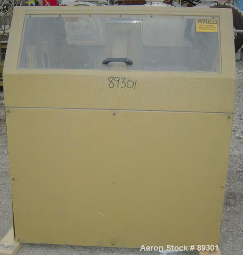 Used Royal Machine Dual Lane Traveling Cut Off Chop Saw, Model 369. (2) Approximate 14" diameter blades, pneumatically adjustable hold downs. Each saw driven by an approximate 3 hp motor. Includes a ...