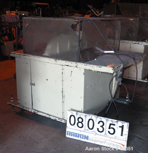 USED: Sakas table saw, model SP8. 24" diameter saw blade. Unit can accept up to 7" wide x 6" tall product. Saw driven by 5 hp motor.