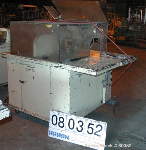 USED: Sakas table saw, model SP8. 24" diameter saw blade. Unit can accept up to 7" wide x 6" tall product. Saw driven by 5 hp motor.