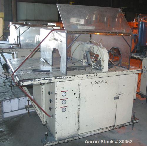 USED: Sakas table saw, model SP8. 24" diameter saw blade. Unit can accept up to 7" wide x 6" tall product. Saw driven by 5 hp motor.