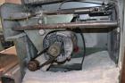 Used Gatto Traveling Center Arm Saw, Model OPS-7-24. 20 Diameter blade, 24 table travel, 7 O.D. capacity, maximum 12 cuts per minute. Driven by a 3hp, 3/60/208-230/460 volt, 1725 rpm motor. Mounted o...