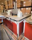 Used JWell Extrusion Machinery Upacting Traveling Cut Off Saw. Cutting range 0-400mm, table approximate 1900mm x 1700mm, with hold-down. Serial# MP1411/174.