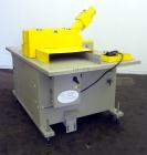 Used Michigan Plastics Machinery Traveling Chop-Cut Saw.  Blade driven by a 1.5 hp, 3/60/208-230/460 volt, 3500 rpm motor.  Mounted on a base with adjustable legs.  No manufacturer's tag.