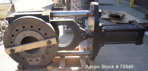 Used Beringer 15" Diameter Hydraulically Operated Screen Changer, Model 1500. Unit is equipped with a mechanically operated adjustment for seal that is belt driven (missing motor). Hydraulic power un...