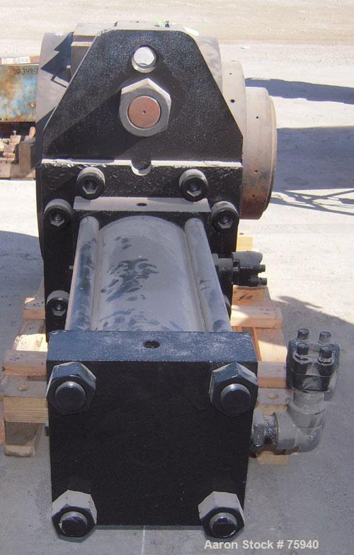 Used Beringer 15" Diameter Hydraulically Operated Screen Changer, Model 1500. Unit is equipped with a mechanically operated adjustment for seal that is belt driven (missing motor). Hydraulic power un...