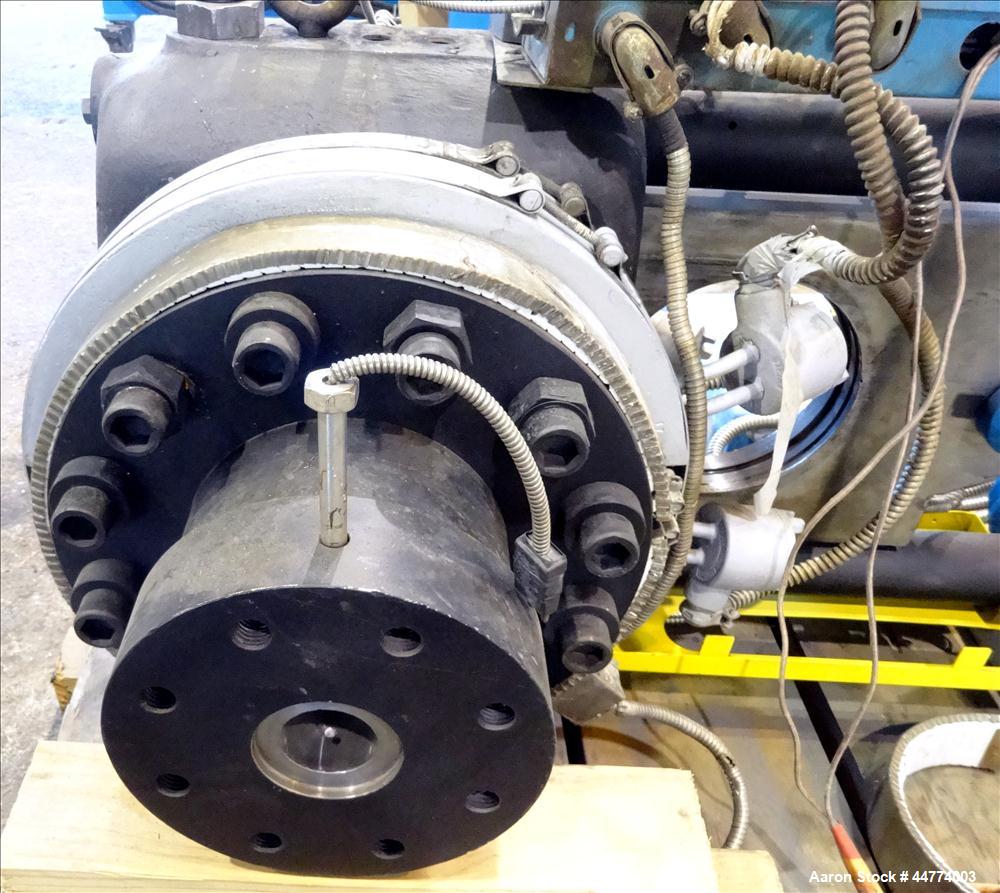 Used Beringer 8" (200mm) Hydraulic Screen Changer, Model 203. Includes Beringer Hydraulic Power unit, model HP-5.0. serial # 84999. Includes control panel.