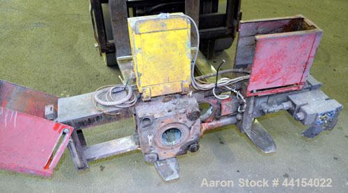 Used Beringer 3-1/2" Diameter Hydraulic Screen Changer. Includes a model HP NVL power pack, serial# 76142.  Driven by a 2hp, 3/60/208-230/460 volt, 1725 rpm motor.