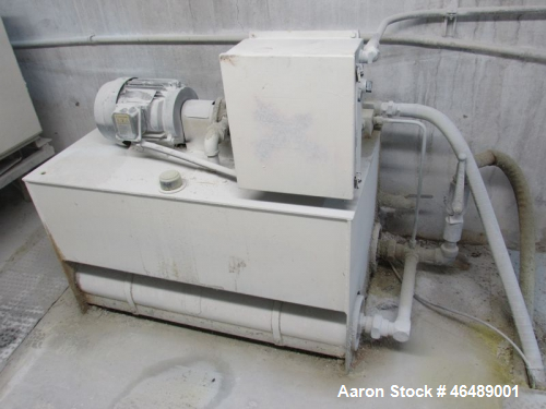 Used Beringer Slide Plate Screen Changer. Previously used on a 10" hot feed extruder. Includes hydraulic pumping system.