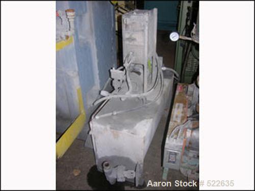 USED: 4.5" Beringer hydraulic screen changer, slide gate style, dual breaker plates less plates, on stand with 2 hp, 230/460 volt hydraulic power pack.