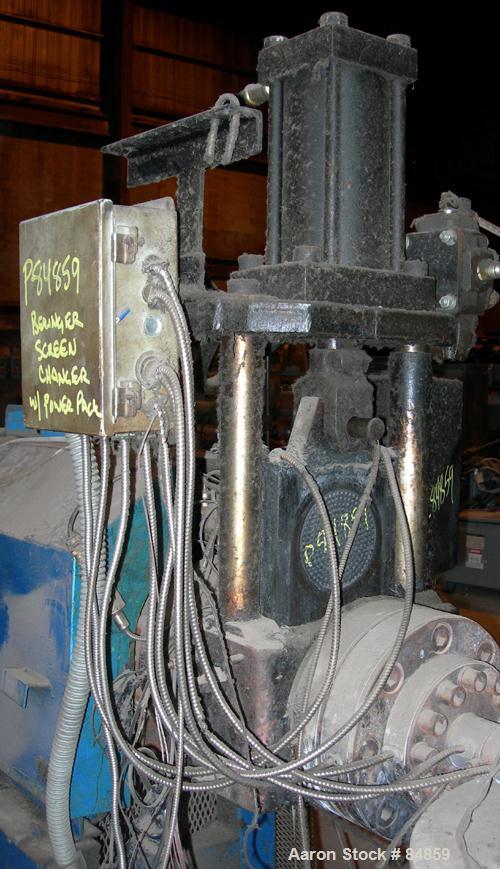 Used Beringer Hydraulic Screen Changer, 6". Includes a 3 HP powerpack.