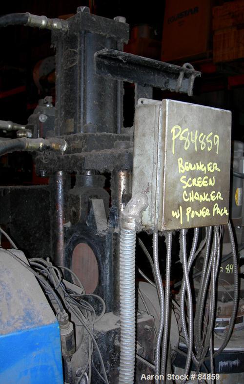 Used Beringer Hydraulic Screen Changer, 6". Includes a 3 HP powerpack.