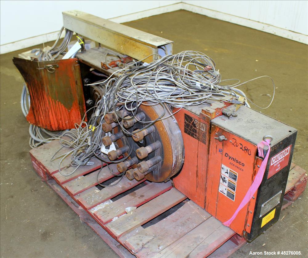 Used Dynisco Ultra Lock Slide Plate Screen Changer, Model ULC80H. 8" Diameter. No hydraulic pump included for screen changer operation. Serial# U81046, order# 4500419758/U81046, built 12/2003.