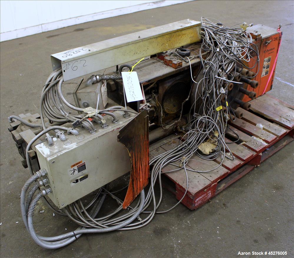 Used Dynisco Ultra Lock Slide Plate Screen Changer, Model ULC80H. 8" Diameter. No hydraulic pump included for screen changer operation. Serial# U81046, order# 4500419758/U81046, built 12/2003.