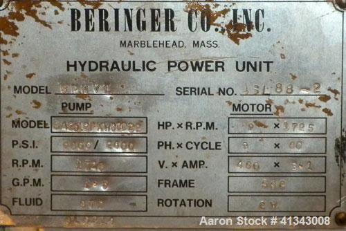 Used Dynisco 4-1/2" Hydraulic Screen Changer