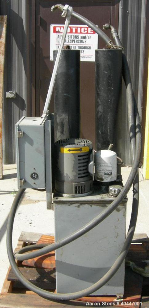 Used Extek model HSC-1000 hydraulically operated 10" screen changer. Slide plate design. Includes breaker plate. Also includes hydraulic power unit, dual accumulator, 5hp tank mounted motor.