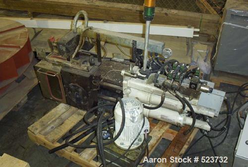 USED: Kreyenborg polymer filter, model K-SWE-101. Dual bolt screenchanger, 96.3 mm screen, 308-838 lb per hour, upstream adapter flangetapped for 6 holes, M20 on 11' B C, downstream tapped for 4 hole...