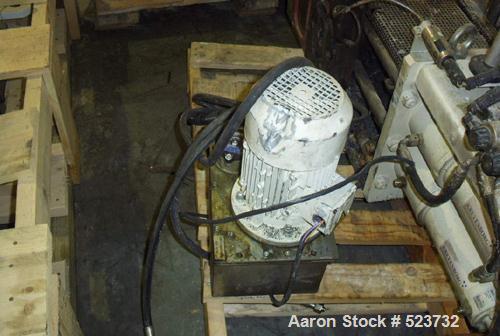 USED: Kreyenborg polymer filter, model K-SWE-101. Dual bolt screenchanger, 96.3 mm screen, 308-838 lb per hour, upstream adapter flangetapped for 6 holes, M20 on 11' B C, downstream tapped for 4 hole...