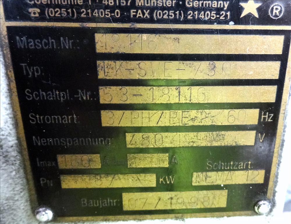 Used Kreyenborg Back Flushing Hydraulic Screen Changer, Type LK-SWE-730.