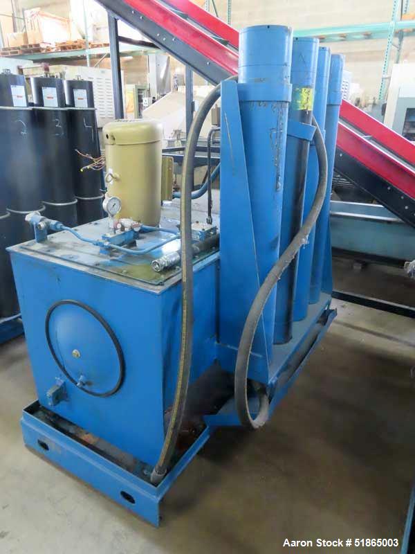 Used MGB Model SC12 Slide Plate Screen Changer. (2) Nominal 12" diameter breaker plates. Unit is mounted on a stand with casters supplying approximately a  42" discharge height. Package includes a 10...