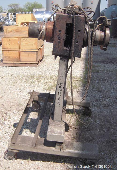Used Approximate 3" Hydraulic Screen Changer.  Mounted on a carbon steel frame with casters.  Requires a screen holder and power pack.