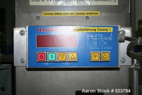 USED: Corona treatment system. 1400-1600 mm width Vetaphone Corona Plus system for plastic films and metallized foils. Corona-Plus Systems add value to flexible packaging by the promotion of improved...
