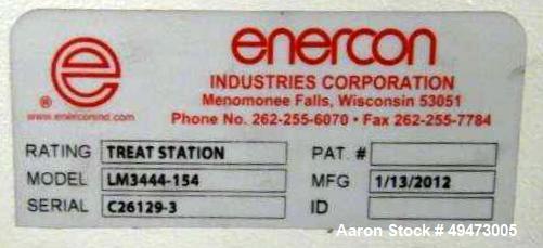 Used- ENERCON Film Treater, Approximate 92'' Wide. Includes Operator Controls. Previously used on approximate 30 mil Solar F...