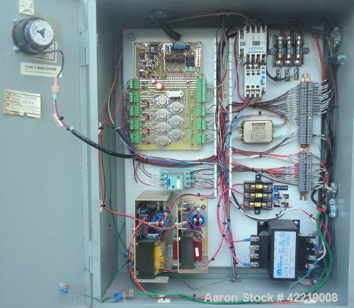 Used Contech 60" Wide CompuSheeter, Model CS-60. (2) Pneumatically adjustable rubber pinch rolls. Includes a stacker, a custom integrated winder, and a 7.5 hp hydraulic motor and control panel. 1424 ...